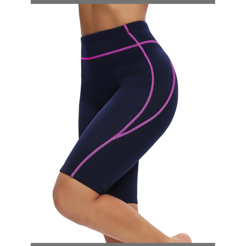 GoldFin 2mm Neoprene Wetsuit Shorts Womens Large Navy Pink Excellent Thermal